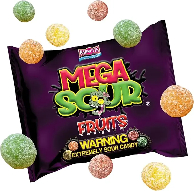 BARNETTS MEGA SOUR FRUITS 104G/12CT    