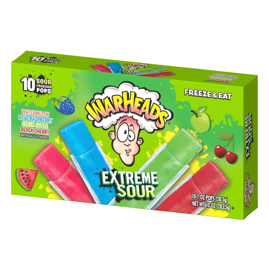 WARHEADS FREEZER POPS 10CT 