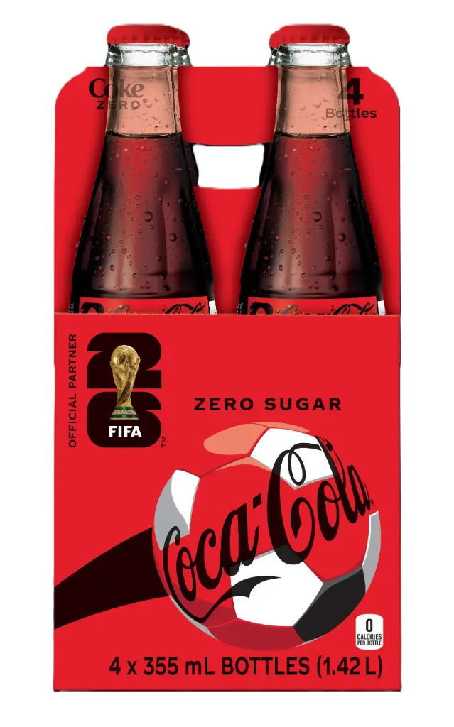 COCA COLA ZERO GLASS BTL 4PK