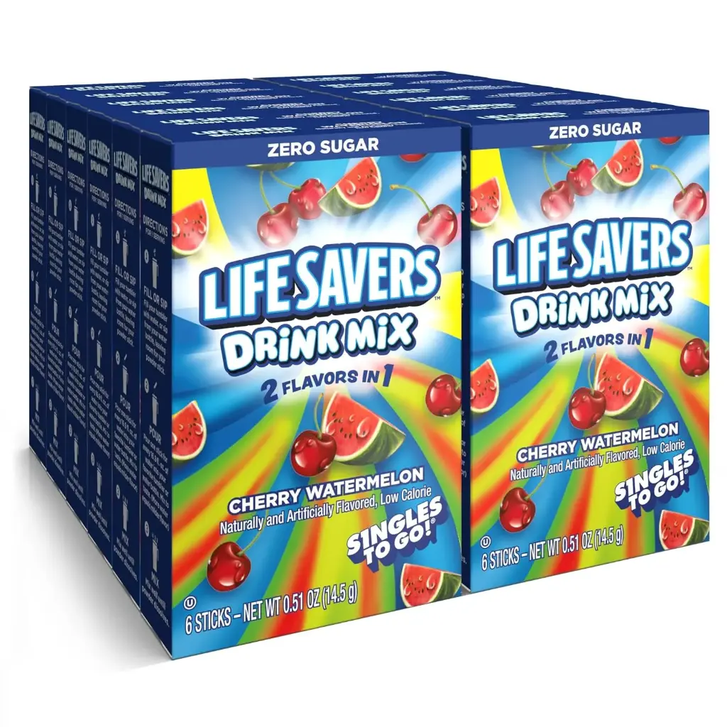 LIFESAVERS ZERO SUGAR SINGLES TO GO RASPBERRY LEMONADE DRINK MIX 6CT