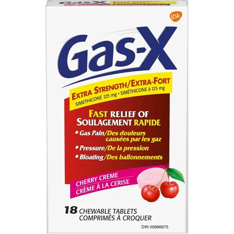 GAS-X EXTRA STRENH CHERRY CREME 125MG 18CT