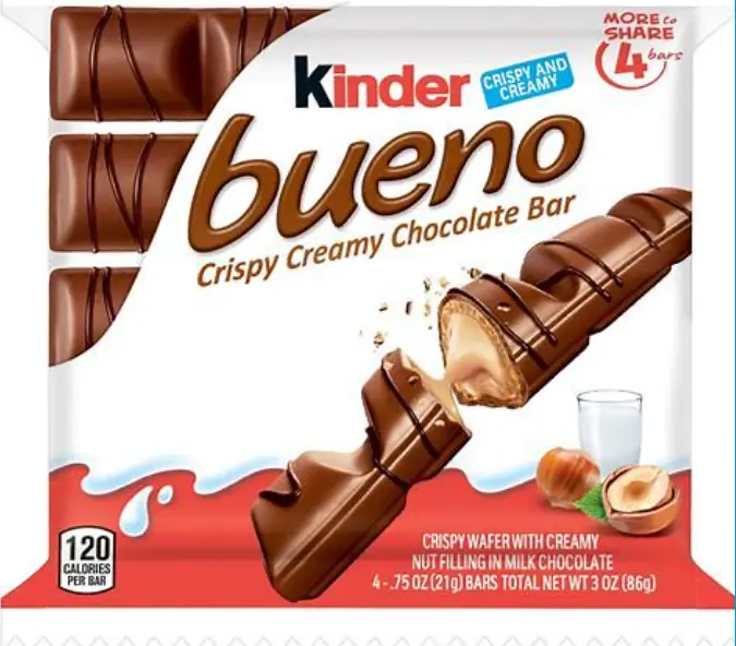 KINDER BUENO MILK CHOCOLATE 4 BAR 86G