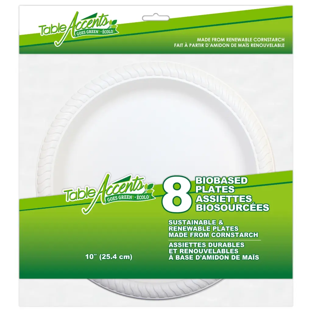 TABLE ACCENTS BIOBASED PLATES 10" / 8PK 