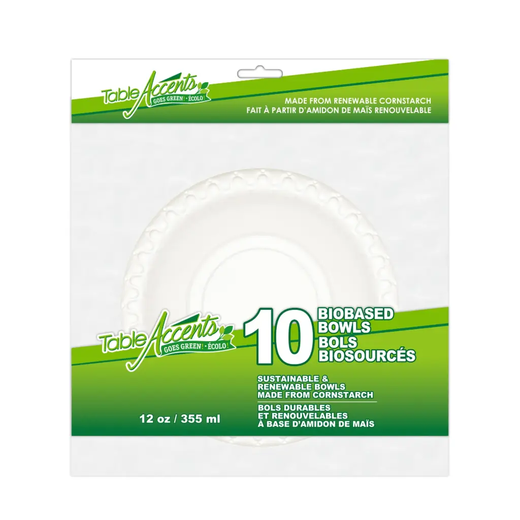 TABLE ACCENTS BIOBASED BOWLS 12oz / 10PK 