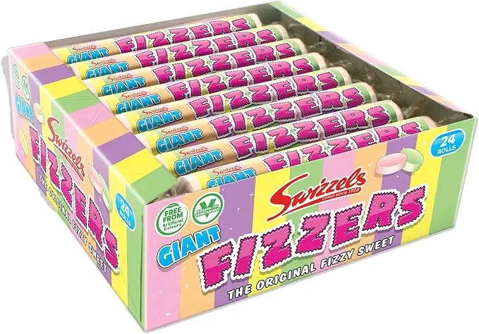 SWIZZELS GIANT FRUIT FIZZERS TUBE 24CT (UK)  