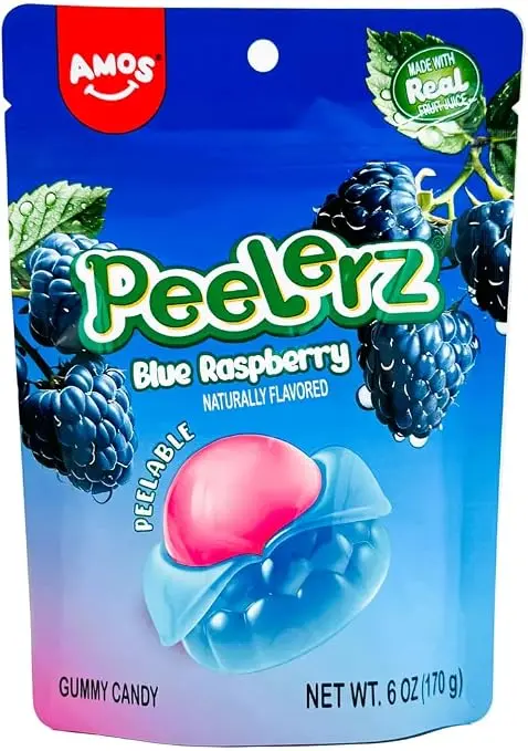 AMOS PEELERZ GUMMY BLUE RASPBERRY 170G 