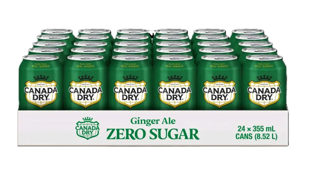 CANADA DRY ZERO SUGAR GINGER ALE CANS 355ML/ 24CT 
