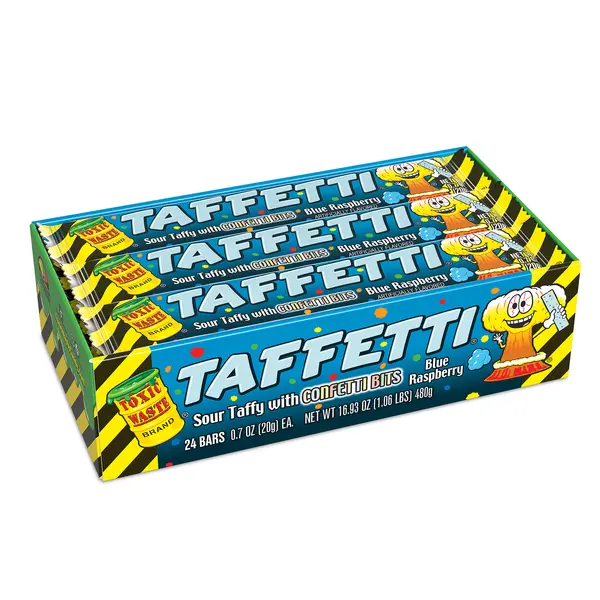 TOXIC WASTE SLIME LICKER BLUE RASPBERRY TAFFETTI 24CT