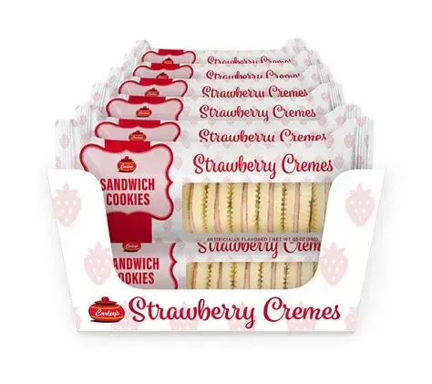 CARLEY'S SANDWICH COOKIES STRAWBERRY CREMES 12CT 