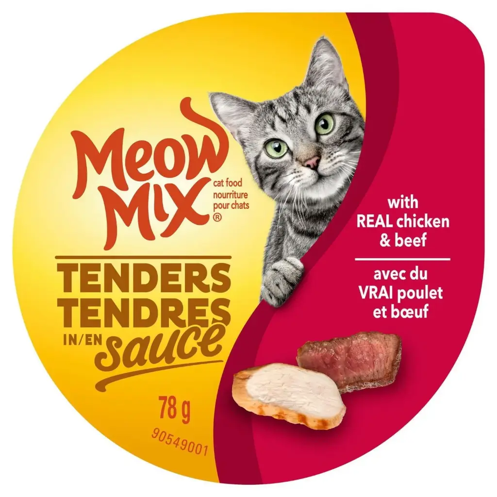 MEOW MIX TENDERS IN SAUCE CHICKEN/BEEF 78G