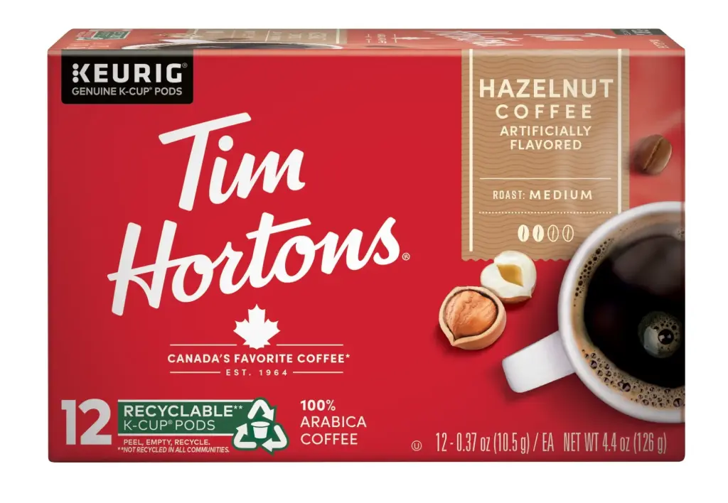 TIM HORTONS PODS HAZELNUT PACKETS 12CT 