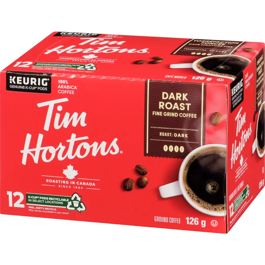 TIM HORTONS PODS DARK ROAST PACKETS 12CT  