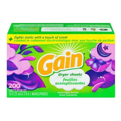 GAIN DRYER SHEETS MOONLIGHT BREEZE / 200PK