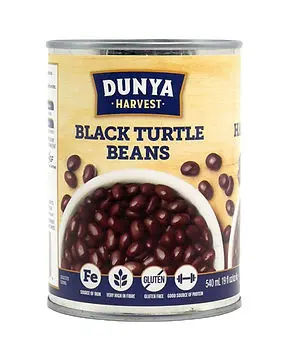 DUNYA HARVEST BLACK TURTLES BEANS CAN 540ML