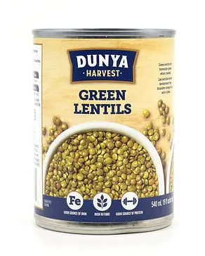 DUNYA HARVEST GREEN LENTILS BEANS CAN 540ML    
