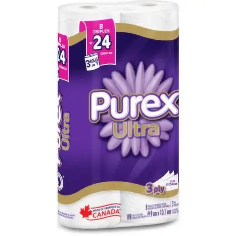 PUREX TOILET PAPER ROLLS 8=24