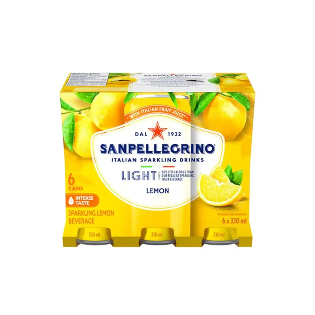 SAN PELLEGRINO LIGHT LEMON SPARKLING DRINK 330ML/6CT