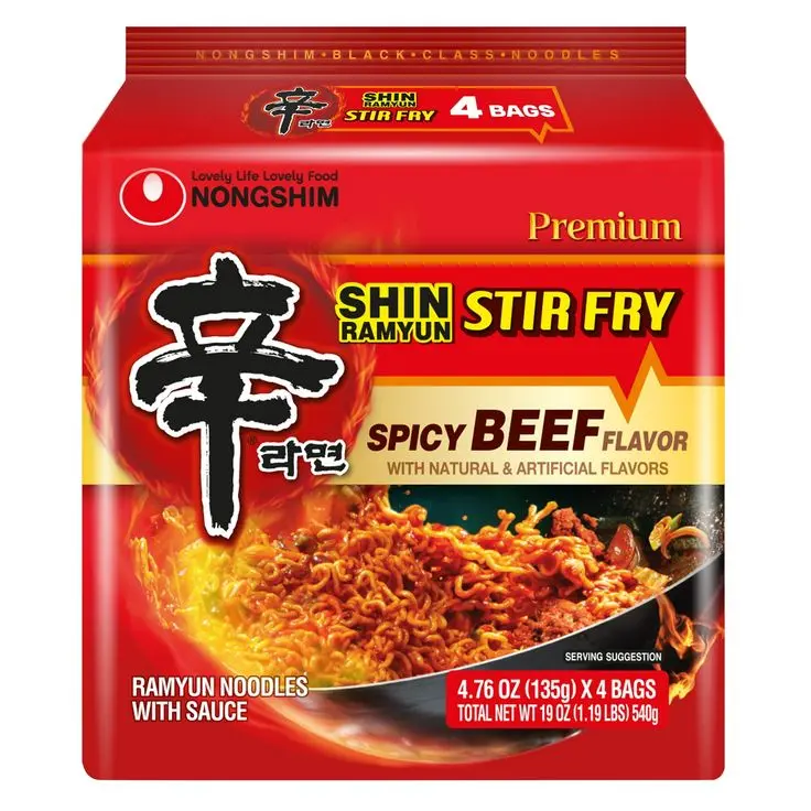 NONGSHIM SPICY BEEF STIR FRY 135G/4PK