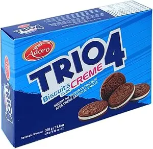 ADORO TRIO 4 SANDWICH CREAM CHOCOLATE BISCUIT 336G