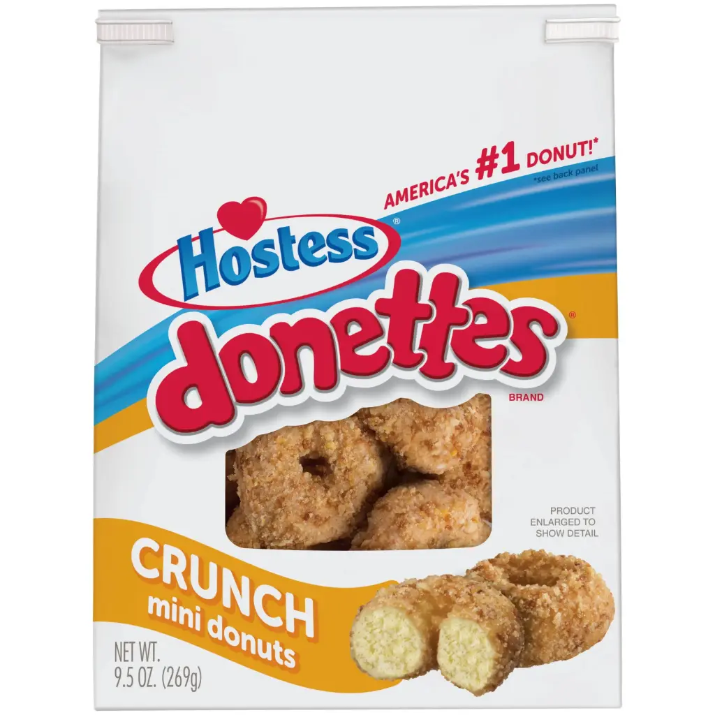 HOSTESS DONETTES CRUNCH MINI DONUTS 113G/10CT (U)