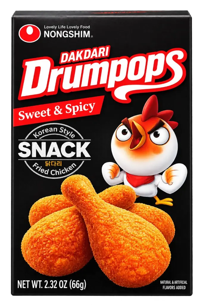 NONGSHIM CHICKEN SWEET & SPICY DRUMPOPS 66G 