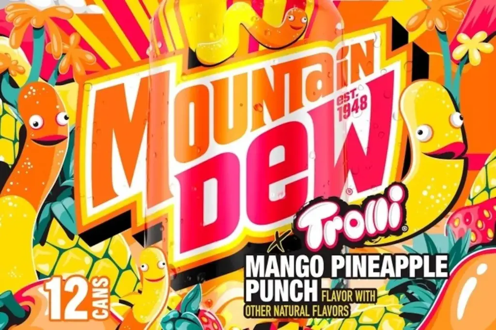 MOUNTAIN DEW TROLLI MANGO PINEAPPLE PUNCH 591ML 