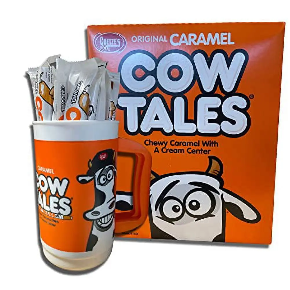 COW TALES CHEWY CARAMEL 100CT WITH FREE CUP (US)