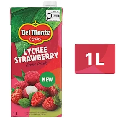 DEL MONTE LYCHEE STRAWBERRY NECTAR 1L 