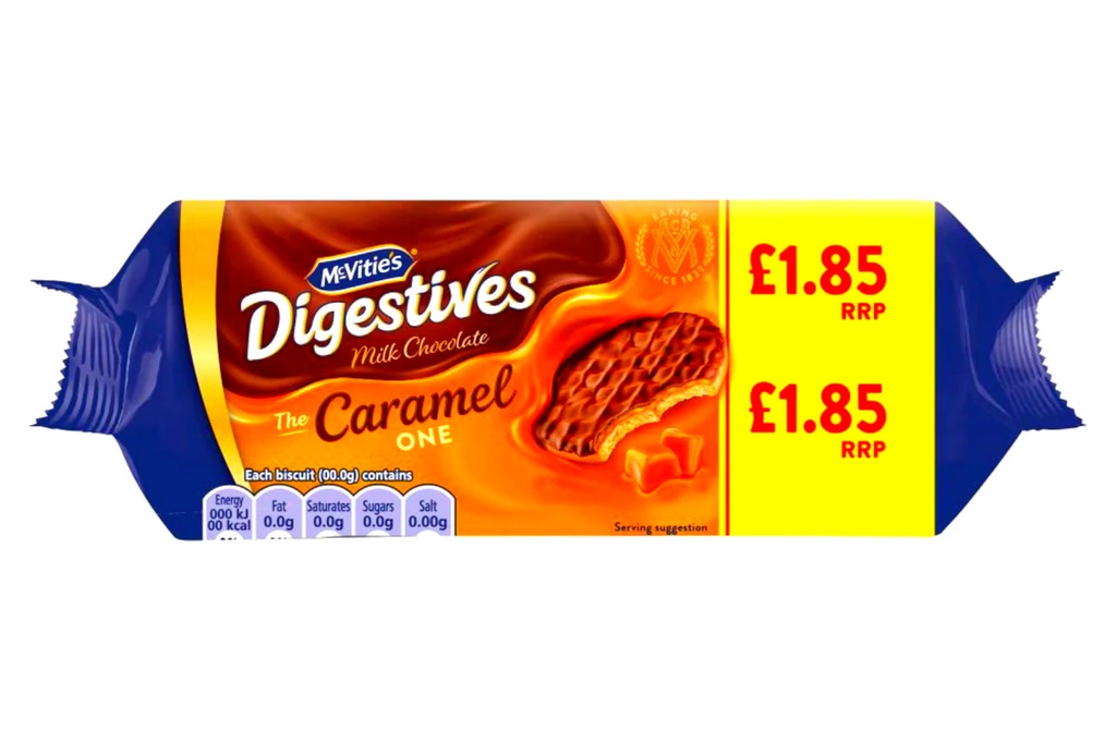 MCVITIE'S DIGESTIVE CARAMEL MILK CHOCOLATE 250G (UK)