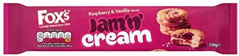 FOX'S JAM'N' RASBERRY & VANILLA CREAM 150G (UK) 