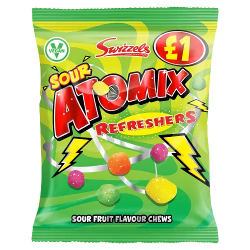 SWIZZELS ATOMIX SOUR REFRESHERS 100G (UK)