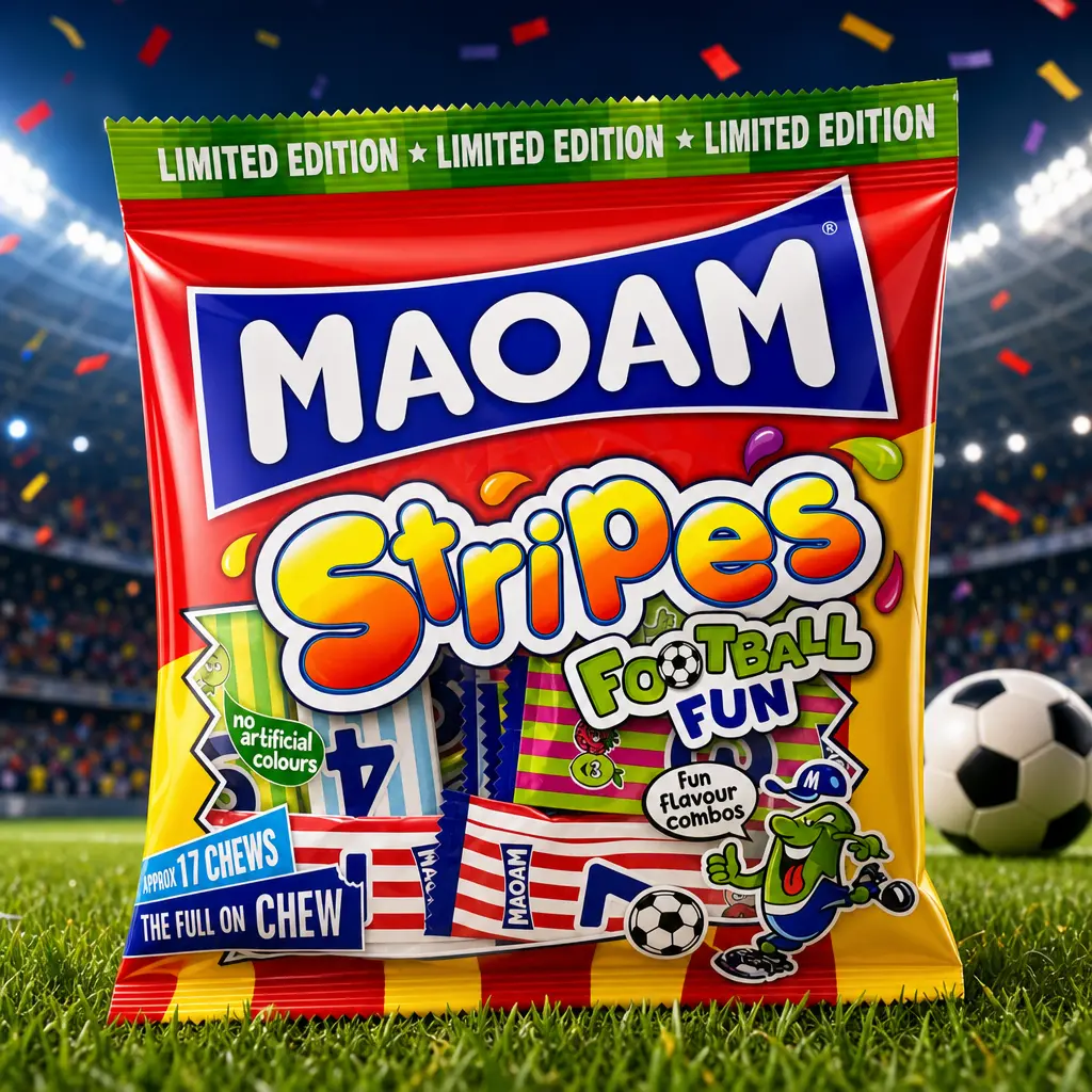 HARIBO MAOAM STRIPS FOOTBALL FUN 140G (UK)