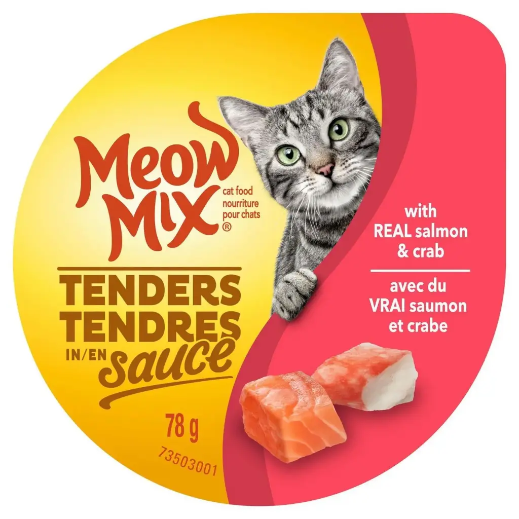 MEOW MIX TENDERS IN SAUCE SALMON/CRAB 78G