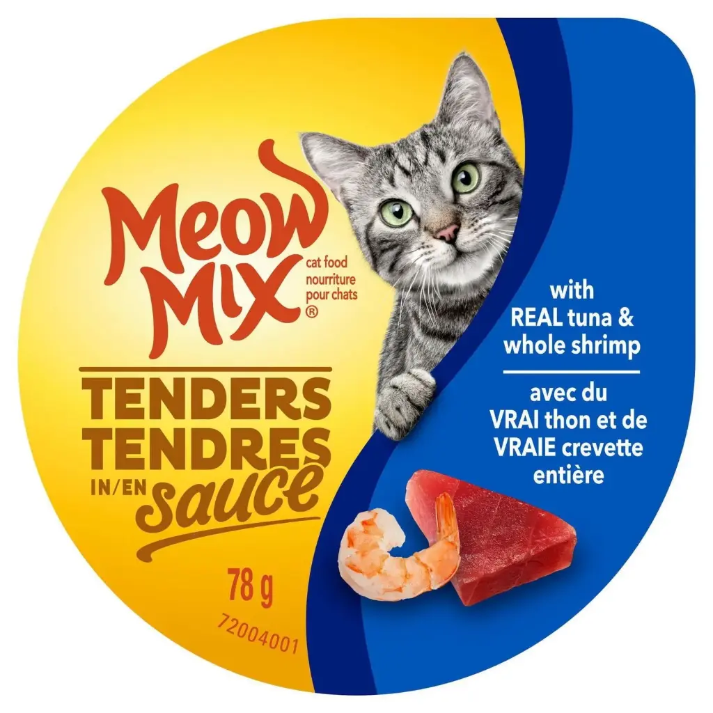 MEOW MIX TENDERS IN SAUCE TUNA/SHRIMP 78G