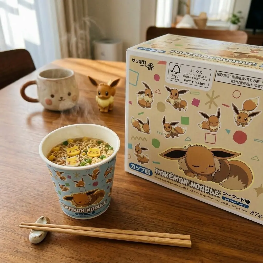 SAPPORO POKEMON NOODLES SEAFOOD FALVOR 37G/12CT