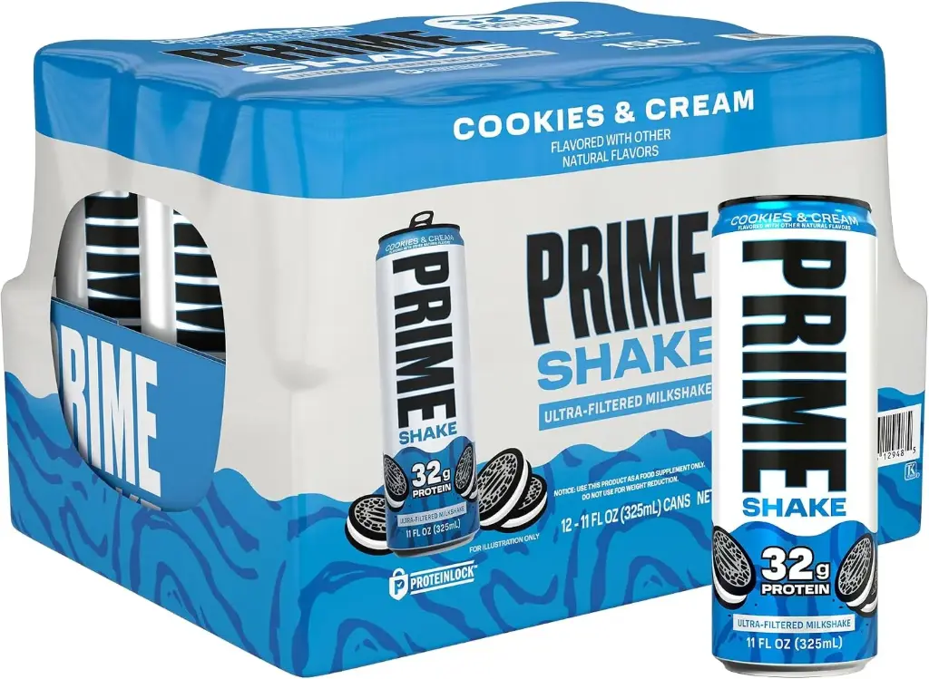 PRIME COOKIES AND CREAM PROTEIN SHAKE 325ML/12CT