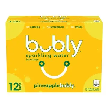 BUBLY SPARKLING PINEAPPLE 355ML/12CT 