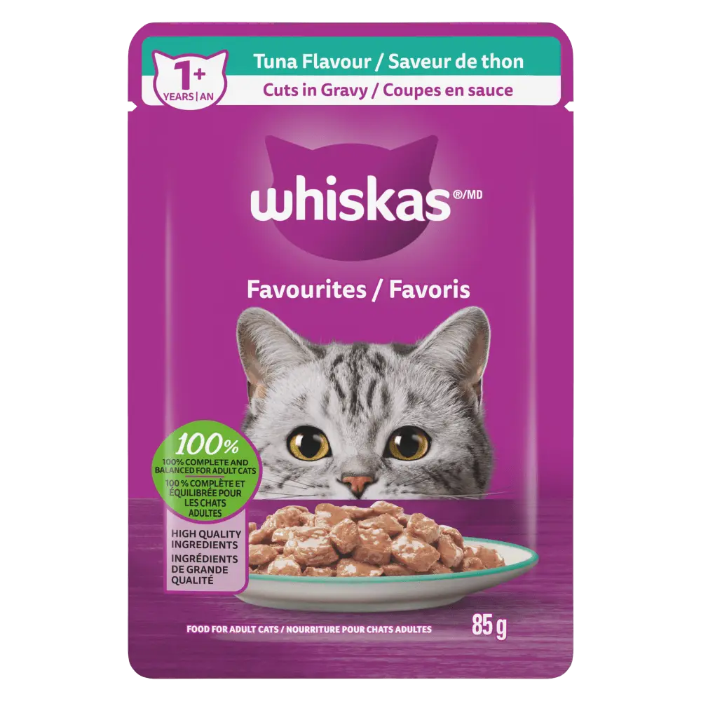 WHISKAS WET ADULT CAT FOOD TUNA 85G 