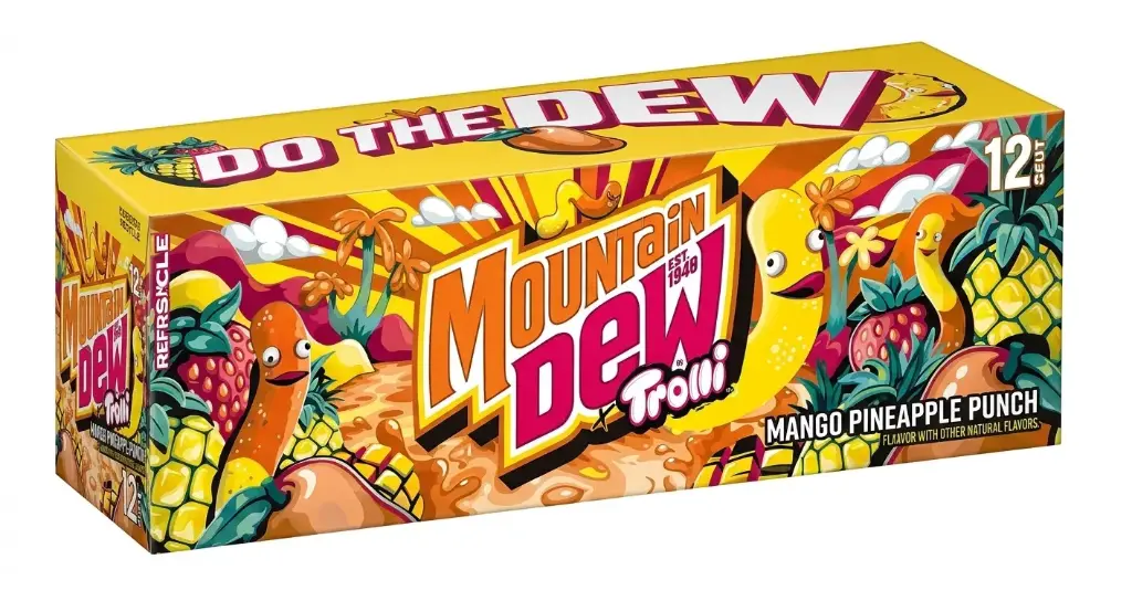MOUNTAIN DEW TROLLI MANGO PINEAPPLE PUNCH BTL 355ML/12CT