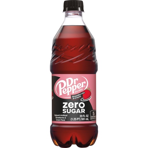 DR PEPPER BTL STRAW. & CREAM 591ml (U)