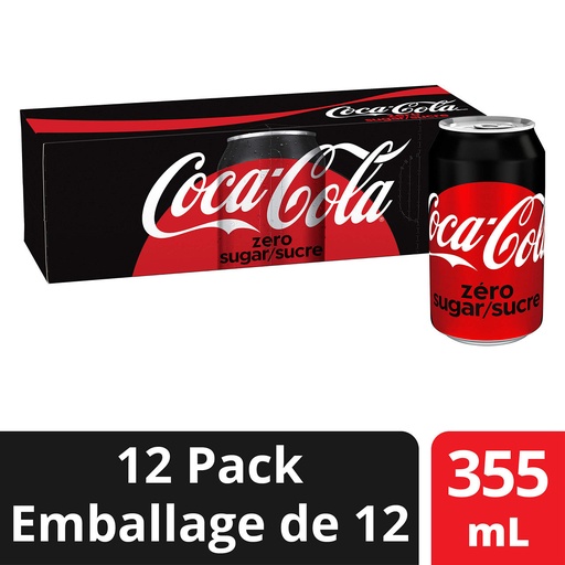 [067000106651] COKE CANS ZERO 355ML/12CT