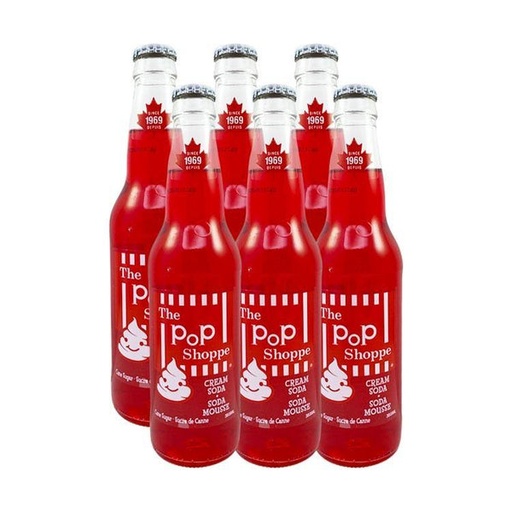 [261] POP SHOPPE BOTTLE CREAM SODA 12CT