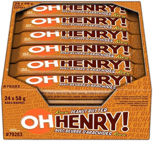 [2806] OH HENRY PEANUT BUTTER KING SIZE 85g 24CT