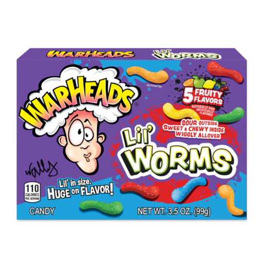 [1608C] WARHEADS LIL' WORMS THEA. BOX 3.5OZ