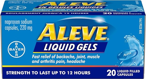 ALEVE LIQUID GELS 220MG 20PK