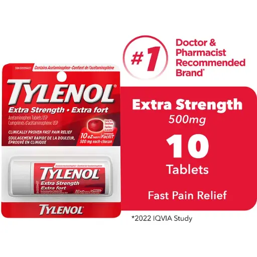 [1118] TYLENOL EX STRENGTH  500MG/ 10'S TUBE