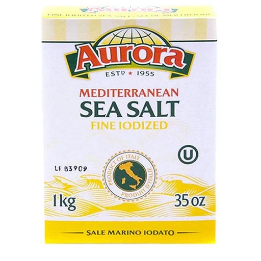 [SLT01202] AURORA SEA SALT FINE IODIZED 1KG