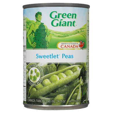 [190569011361] GREEN GIANT SWEETLET PEAS 398ML