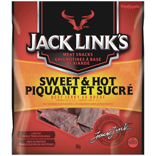 [J1733] JACK LINK'S BEEF JERKY SWEET & HOT 80g