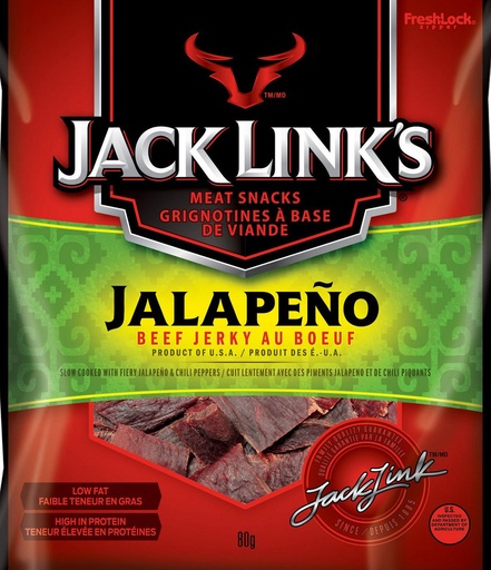 [J7015] JACK LINK'S BEEF JERKY JALAPENO 80g